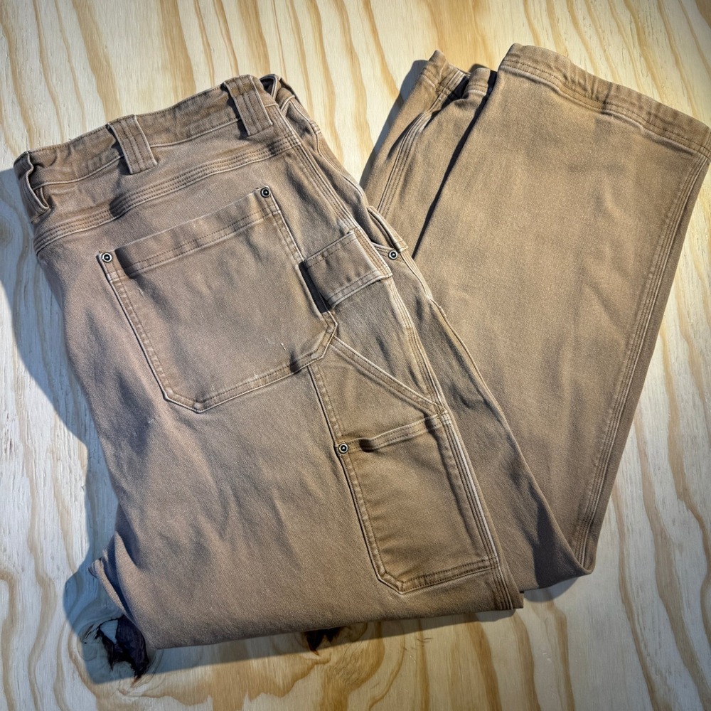 Duluth Trading Co Men's Burly Flex Fire Hose Work Carpenter Pants Brown 42x32